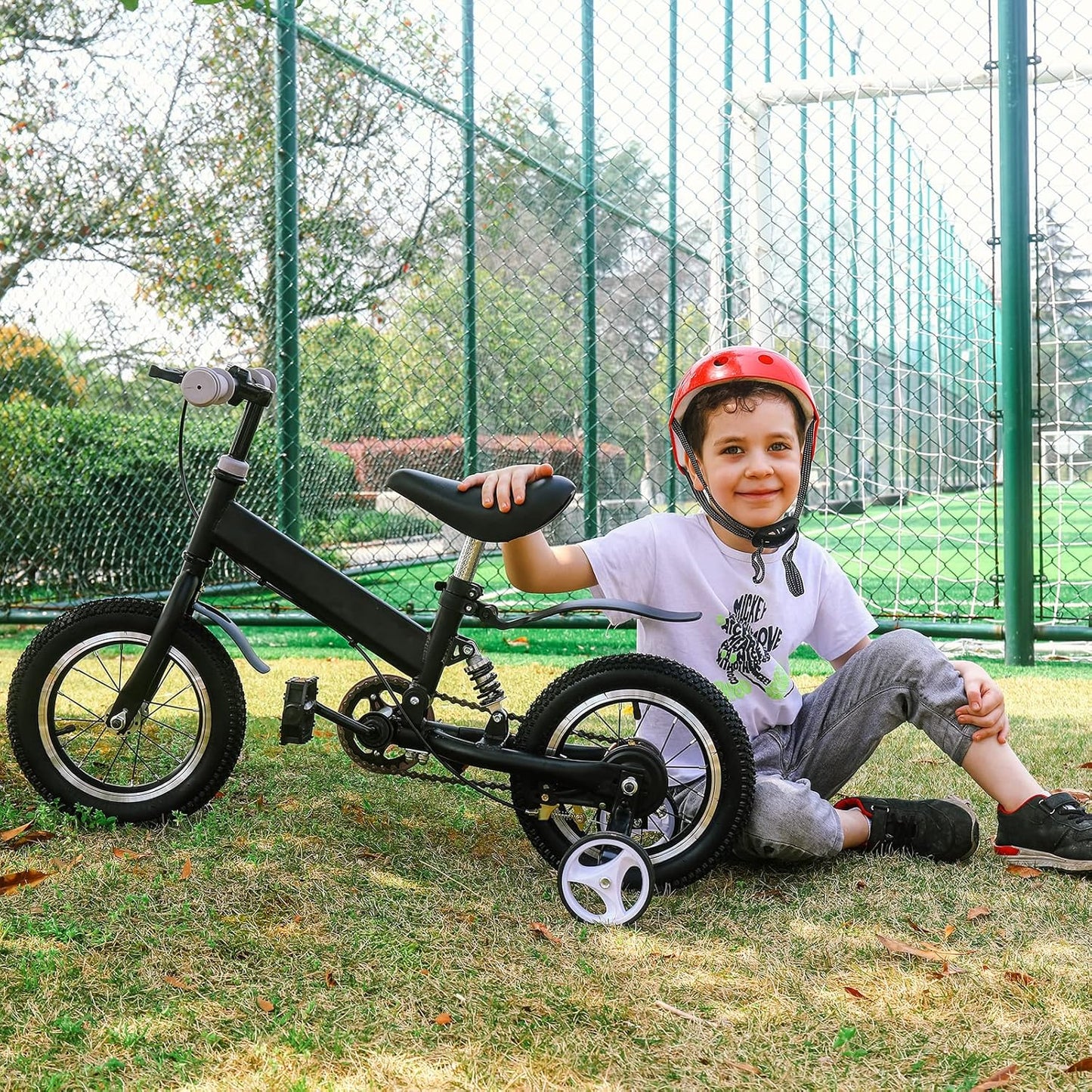 2 in 1 Balance Bike, 12 14 Inch Kids Bike, Suitable for 2-7 Years Old, Kids' Balance Bike with Pedal, Shock Absorber, Fenders, Brakes, 4 Colors Training Bike