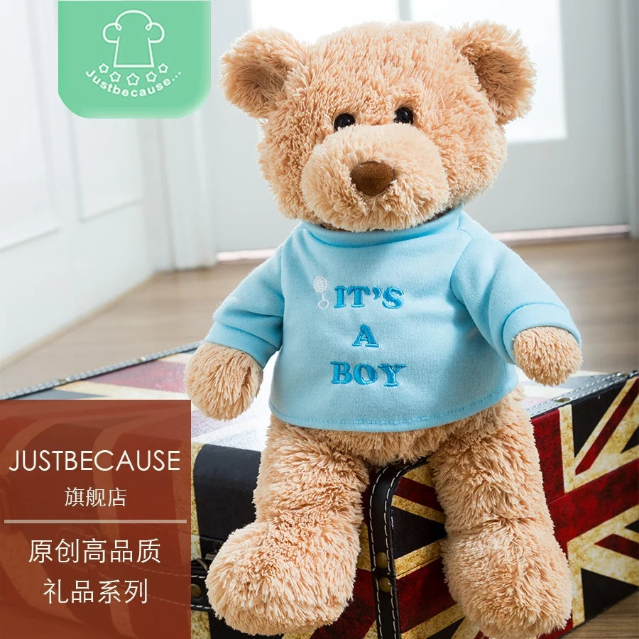 Message Bear Stuffed Animals Plush Toy I Love You Teddy Bear with Removable T-Shirt Gift for Kids, 11"