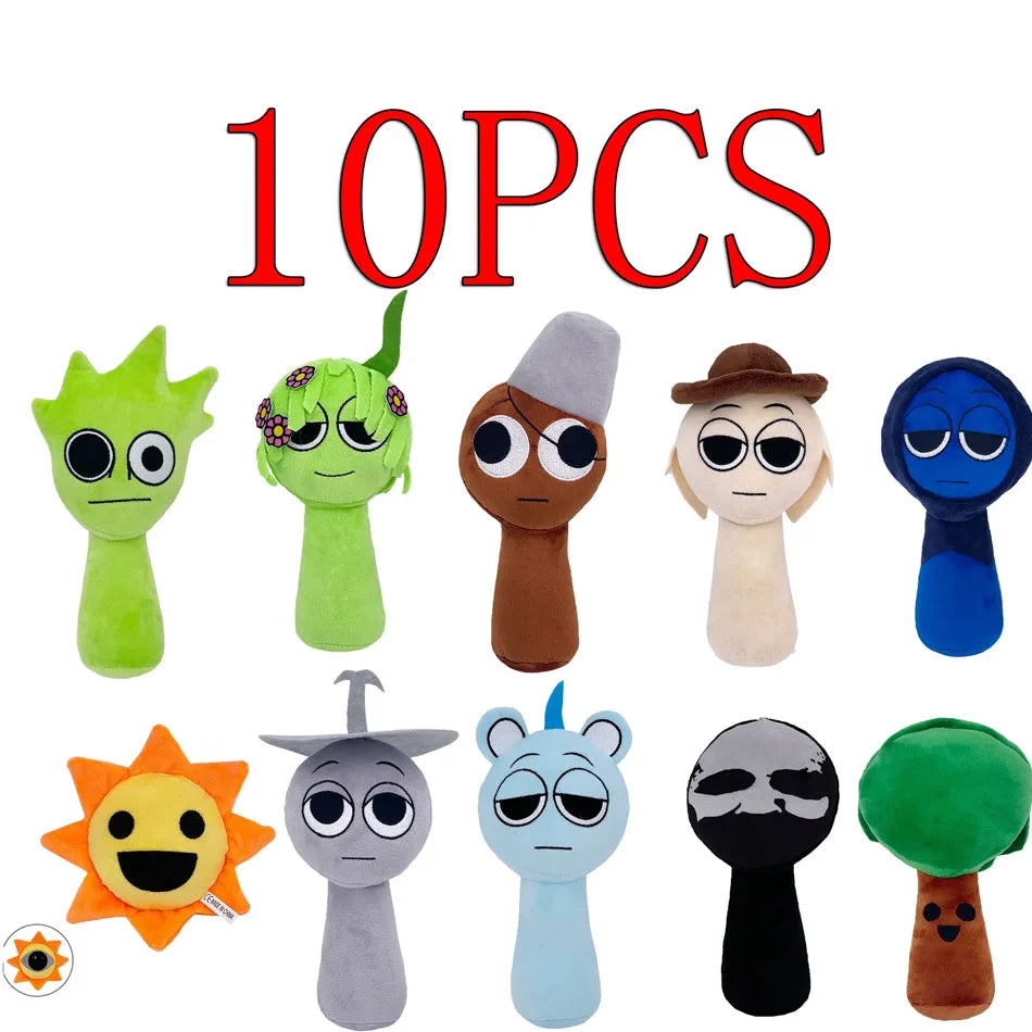 2025 10PCS Sprunki Plush Stuffed Dolls .Game Toys Cartoon Cute Soft Stuffed Incredibox Pillow Toy Kids Birthday Christmas Gifts