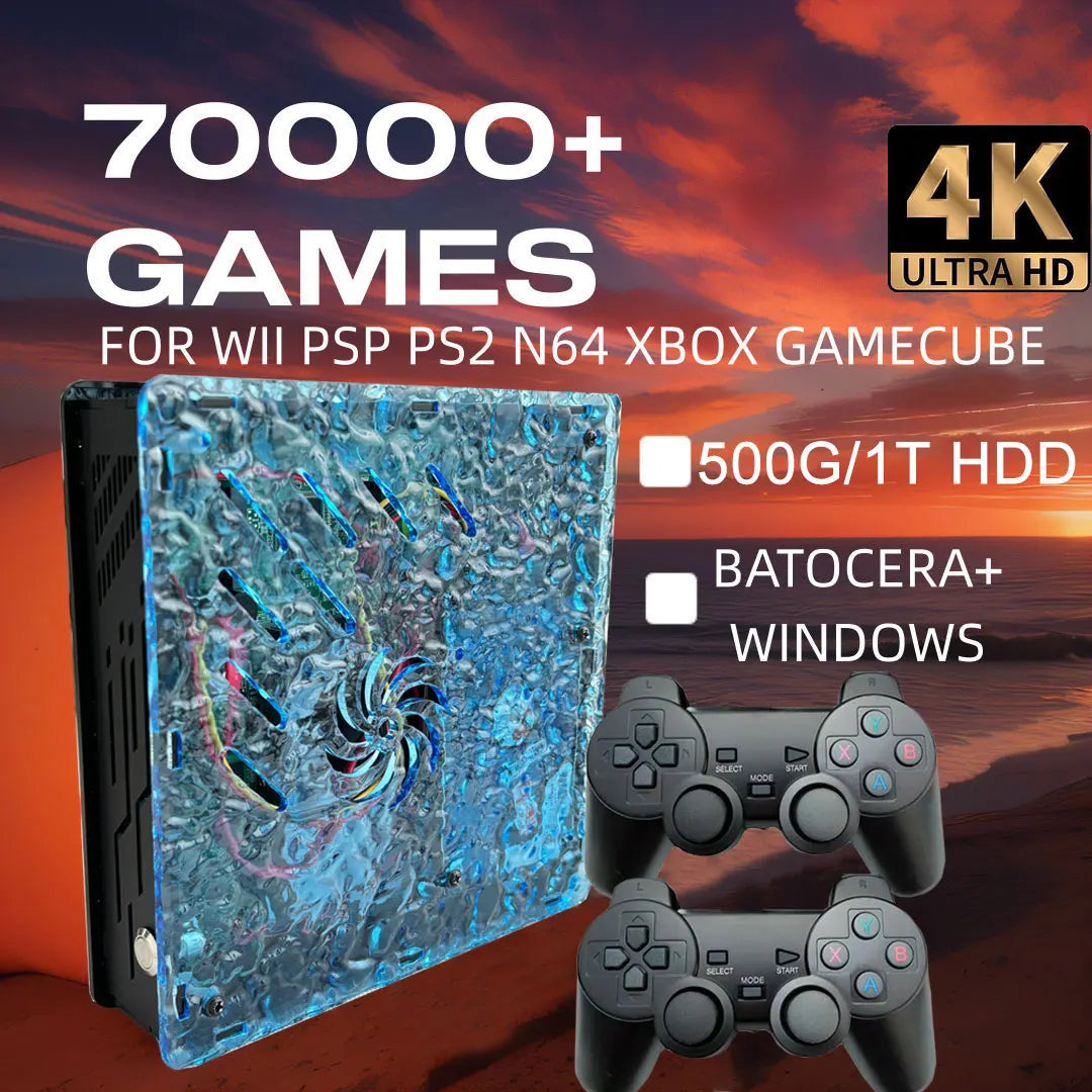 2025 New Retro Video Game Console X10 with 70000 Games 60 Emulators For PS2/N64/GAMECUBE/XBOX with Gamepad Kid Gift Game Box