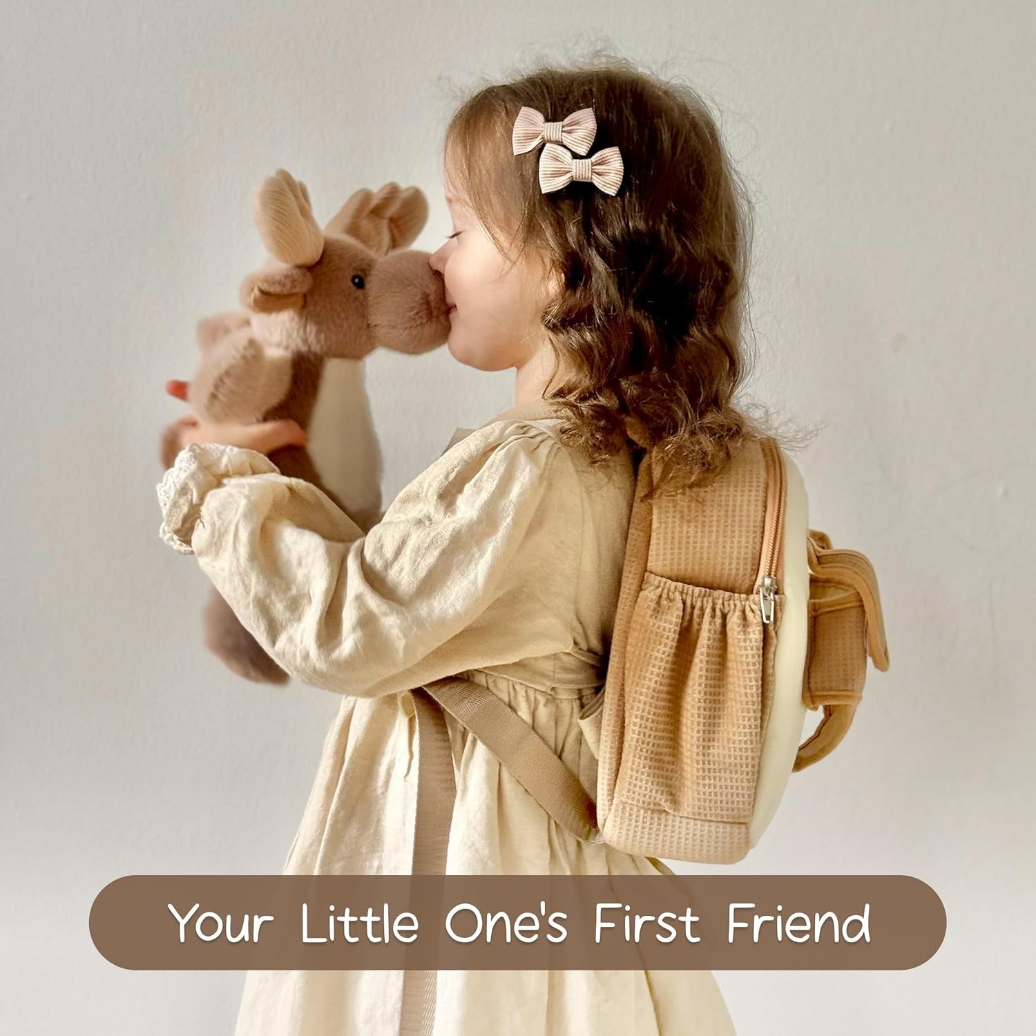 Toddler Backpack, Kids Bag with Detachable Toy, School Bags for Girls Aged 1–3, Soft Plush Children'S Backpacks, with Adjustable Straps, Perfect for Daycare, Travel & Kids Gifts