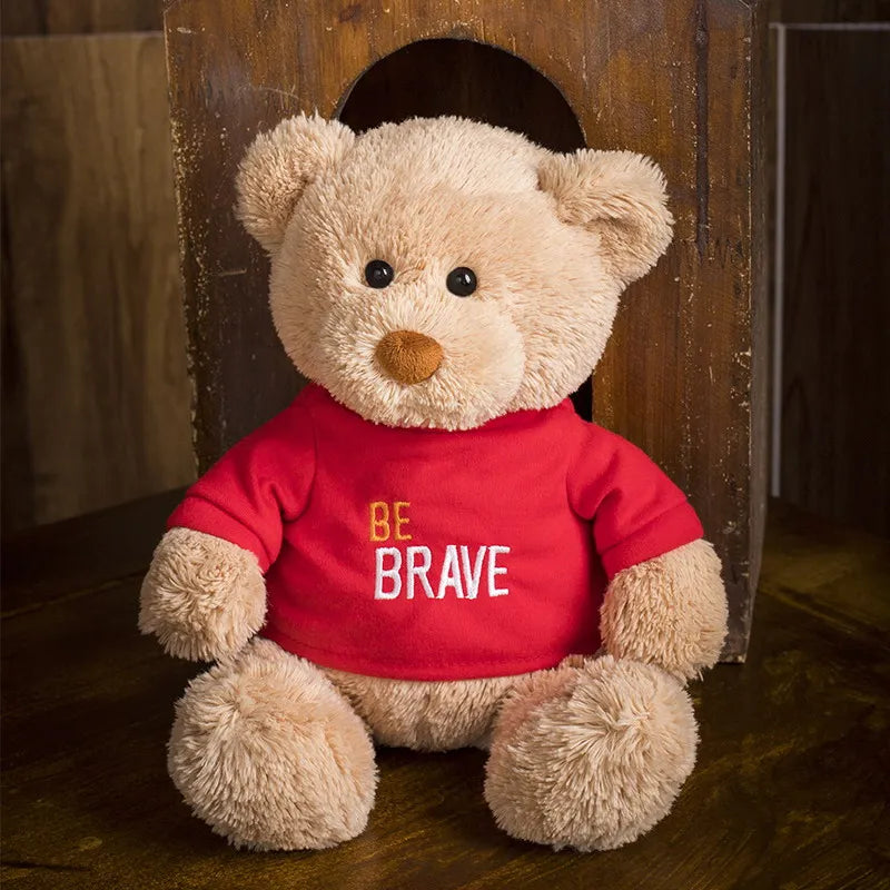 Message Bear Stuffed Animals Plush Toy I Love You Teddy Bear with Removable T-Shirt Gift for Kids, 11"