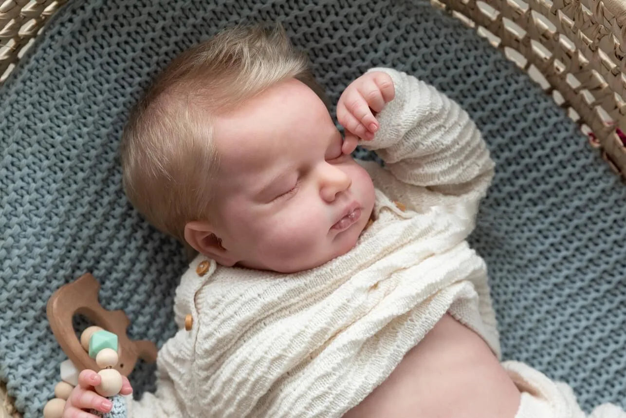 Dolls 19" Handmade Painted Realistic Boy Doll With Painted Hair Doll Gift Baby Reborn Whole Silicone Body Children Xmas Best Toy