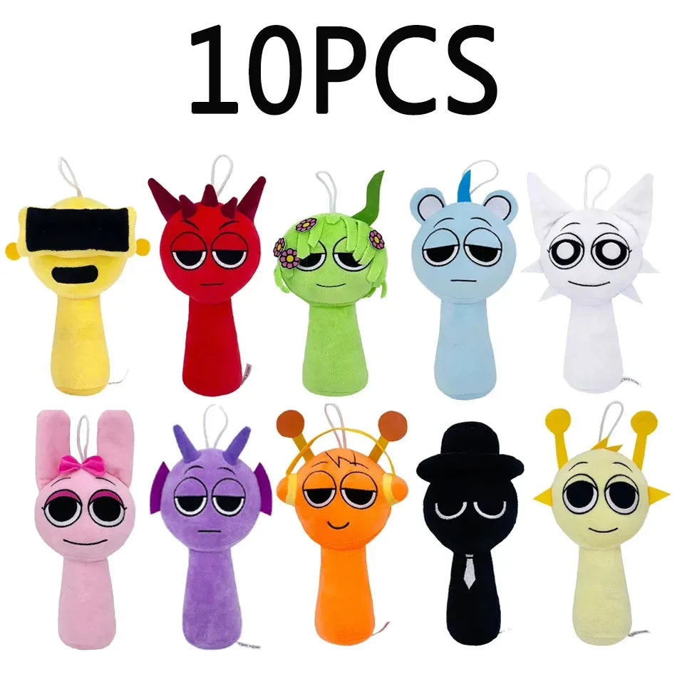 2025 10PCS Sprunki Plush Stuffed Dolls .Game Toys Cartoon Cute Soft Stuffed Incredibox Pillow Toy Kids Birthday Christmas Gifts