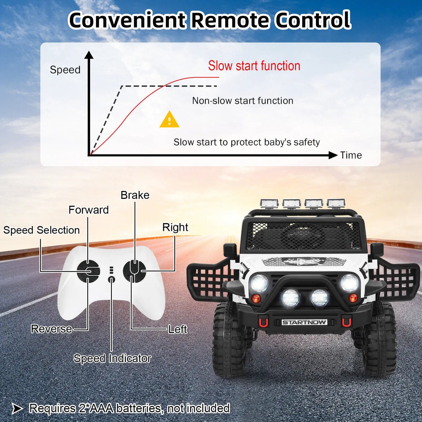 DORTALA 12V Kids Ride-On Car Electric Children Ride-On Truck Toddler Motorized Vehicle