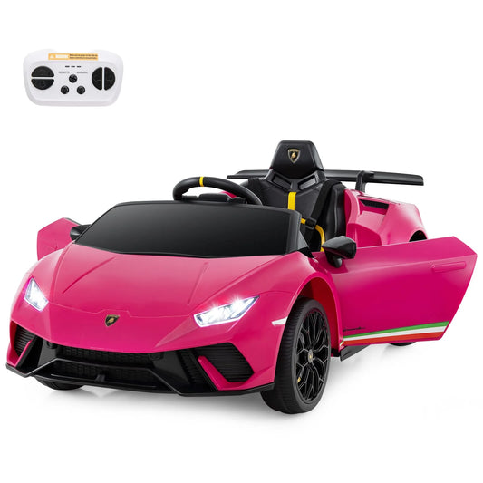 DORTALA Lamborghini Kids Ride on Car 12V Battery Powered Electric Vehicle-Pink